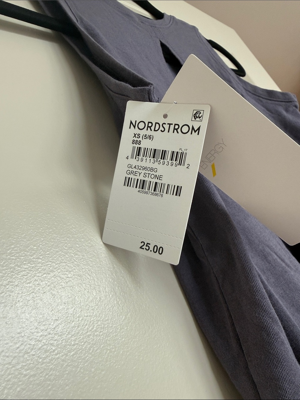 Zella Grey Stone Tie-Back Sleeveless Tank, Size XS - Picture 4 of 5